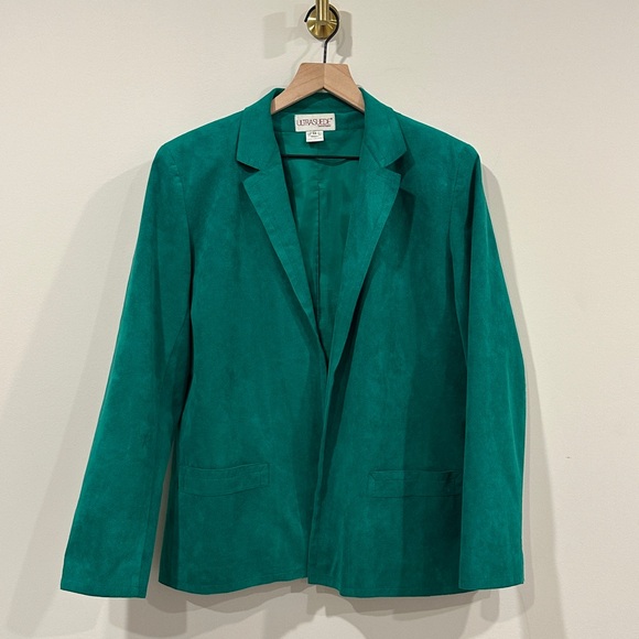 Vintage Green Ultrasuede Blazer Jacket Made in The USA Size 14 - Picture 7 of 7
